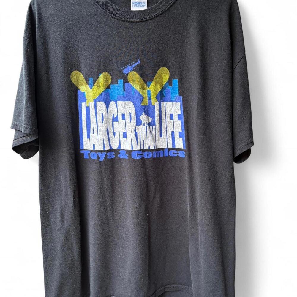 Black Larger Than Life graphic tee